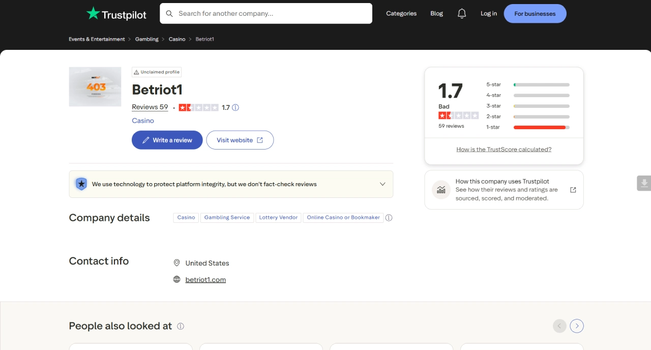 Betriot Trustpilot